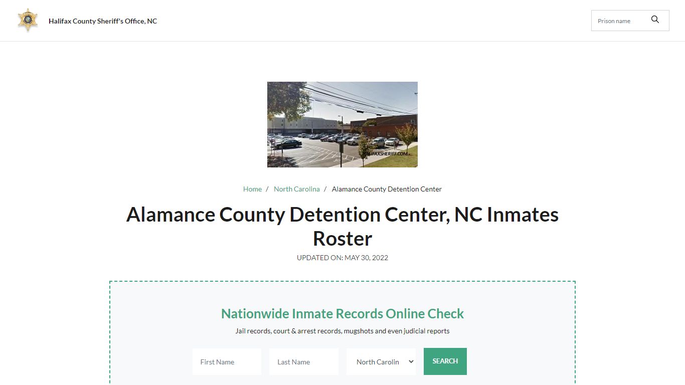 Alamance County Detention Center, NC Jail Roster, Name Search
